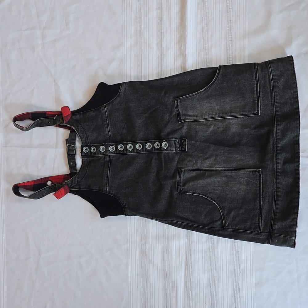 (Women's S) VTG Free People Black Denim Jumper